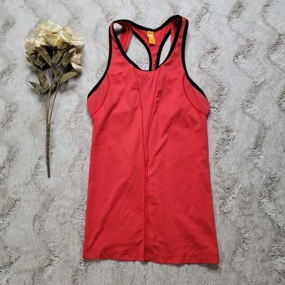 ✨CL LoleMontreal Red Sleeveless Racerback Atheltic Wear Tank Top Black Trim Sz M - Picture 1 of 11